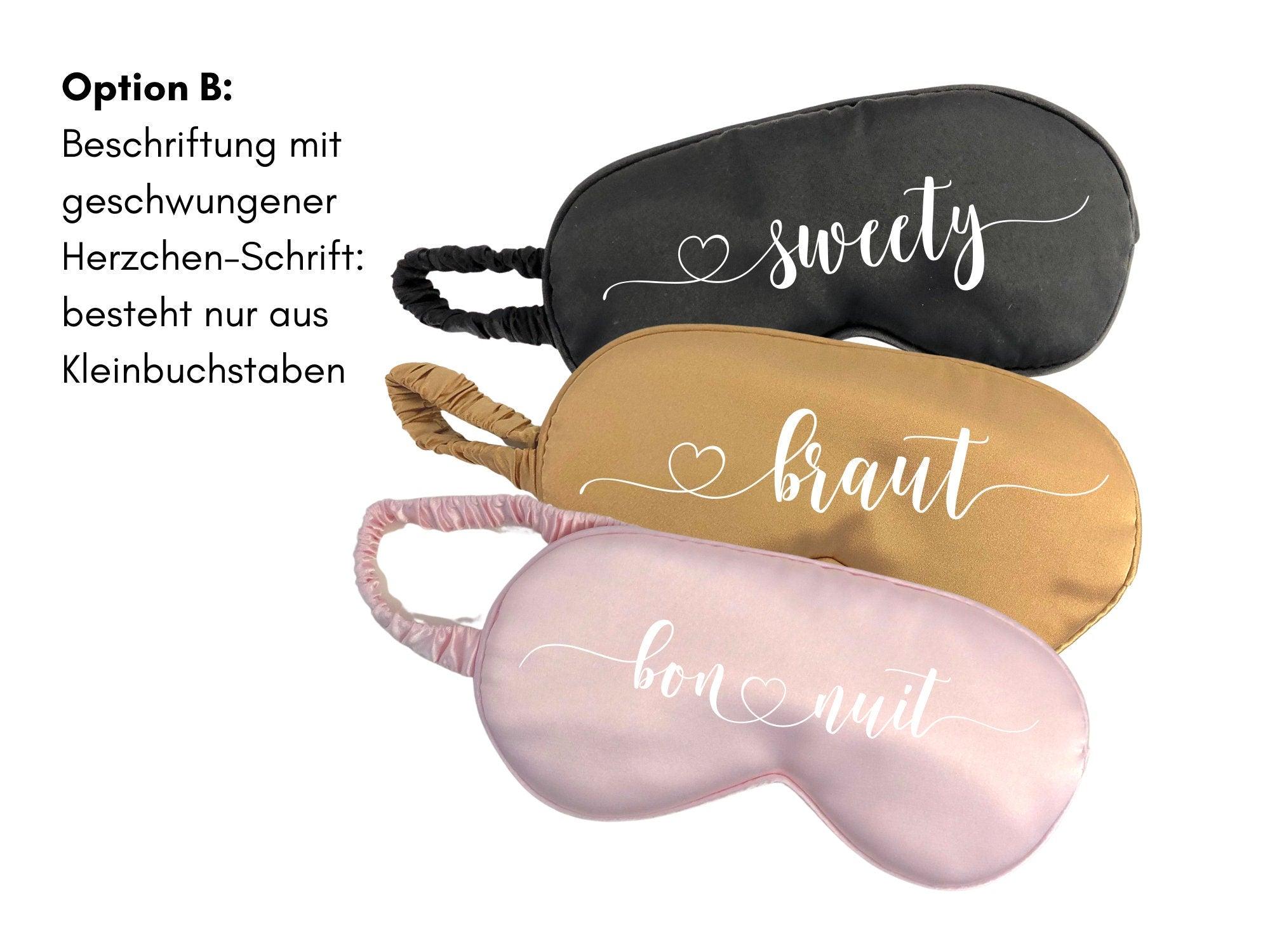 Schlafmaske | Reine Seide | Personalisierbar | silbergrau - Roo's Gift Shop