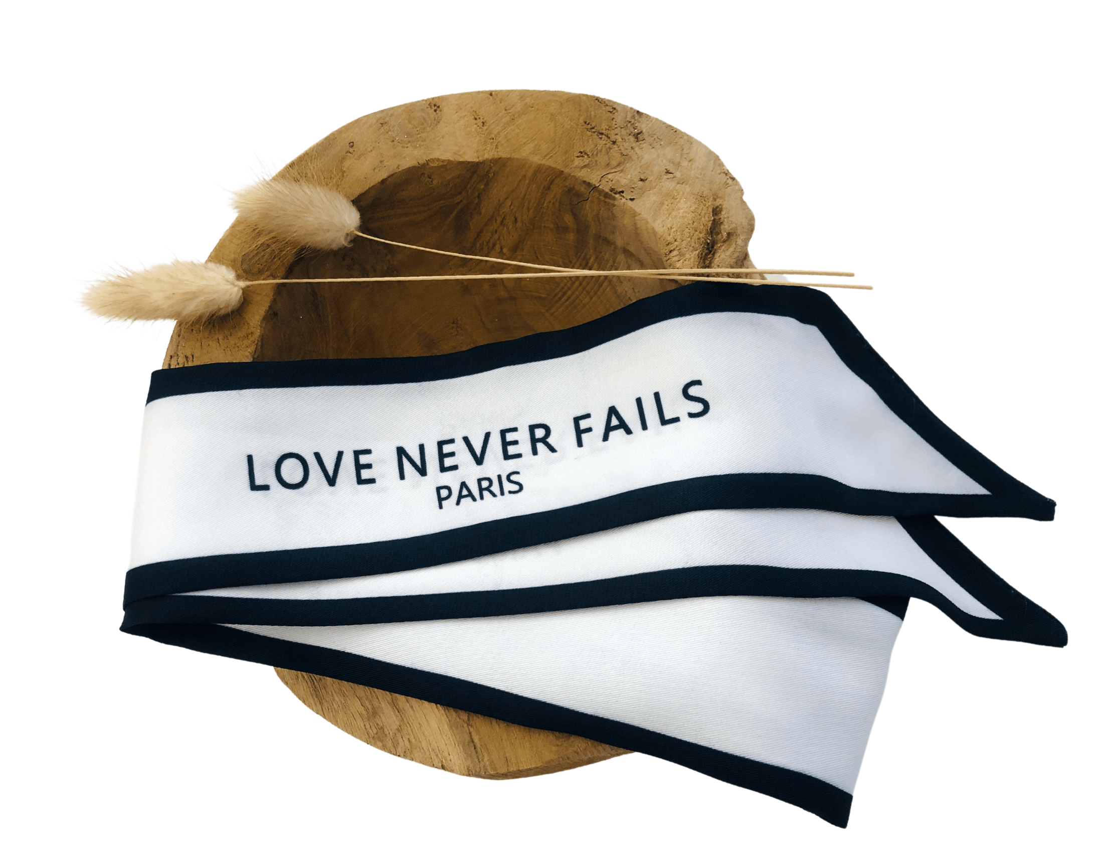 Schmaler seidiger Schal | Haarband Love Never Fails - Roo's Gift Shop