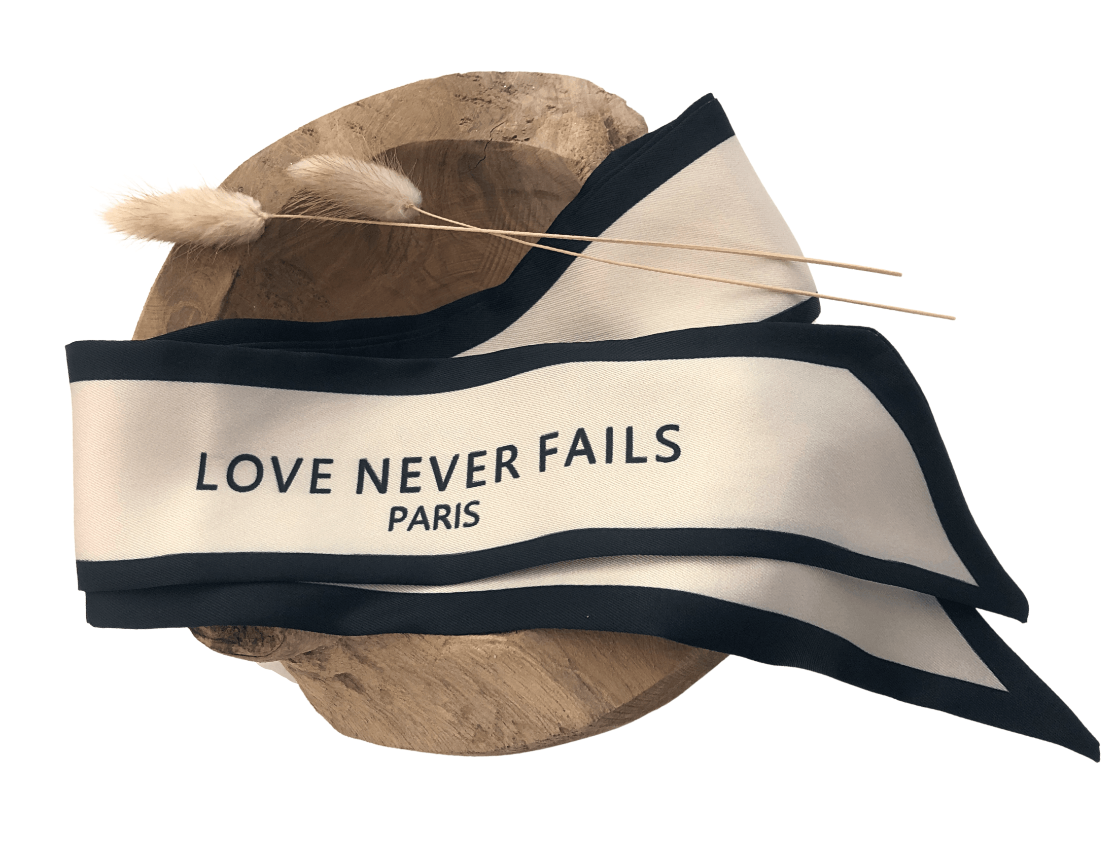 Schmaler seidiger Schal | Haarband Love Never Fails - Roo's Gift Shop