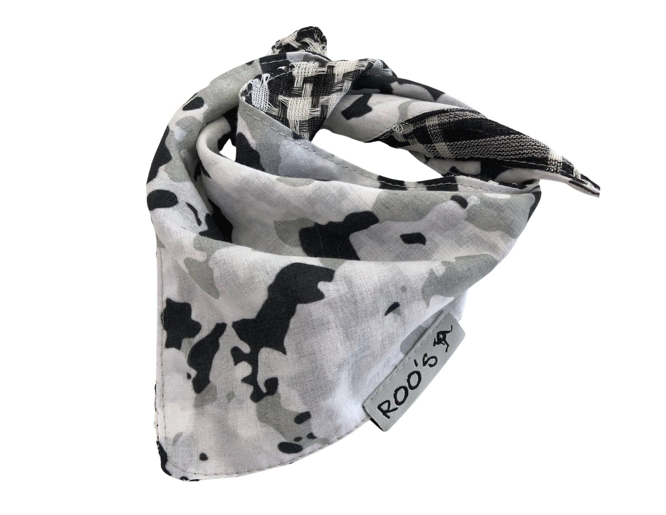 Schwarz weißes Wende Hunde Halstuch | Bandana | Gr. S - Roo's Gift Shop