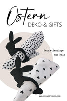 Schwarzer Serviettenring aus Hoz | Hase | Oster Deko - Roo's Gift Shop