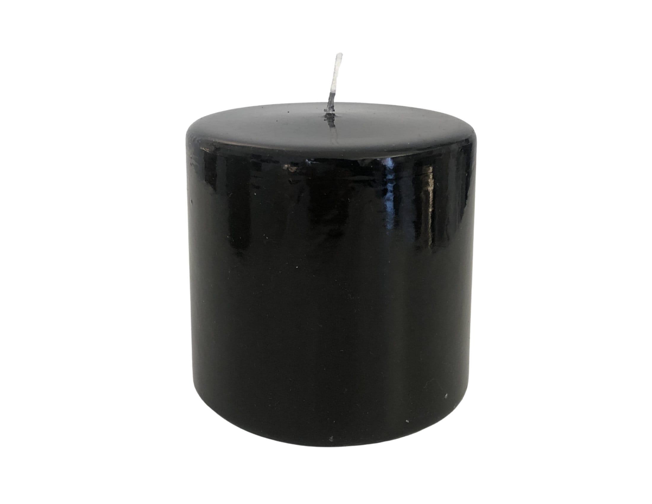 Stumpenkerze | große Kerze | grau und schwarz | glänzend - Roo's Gift Shop