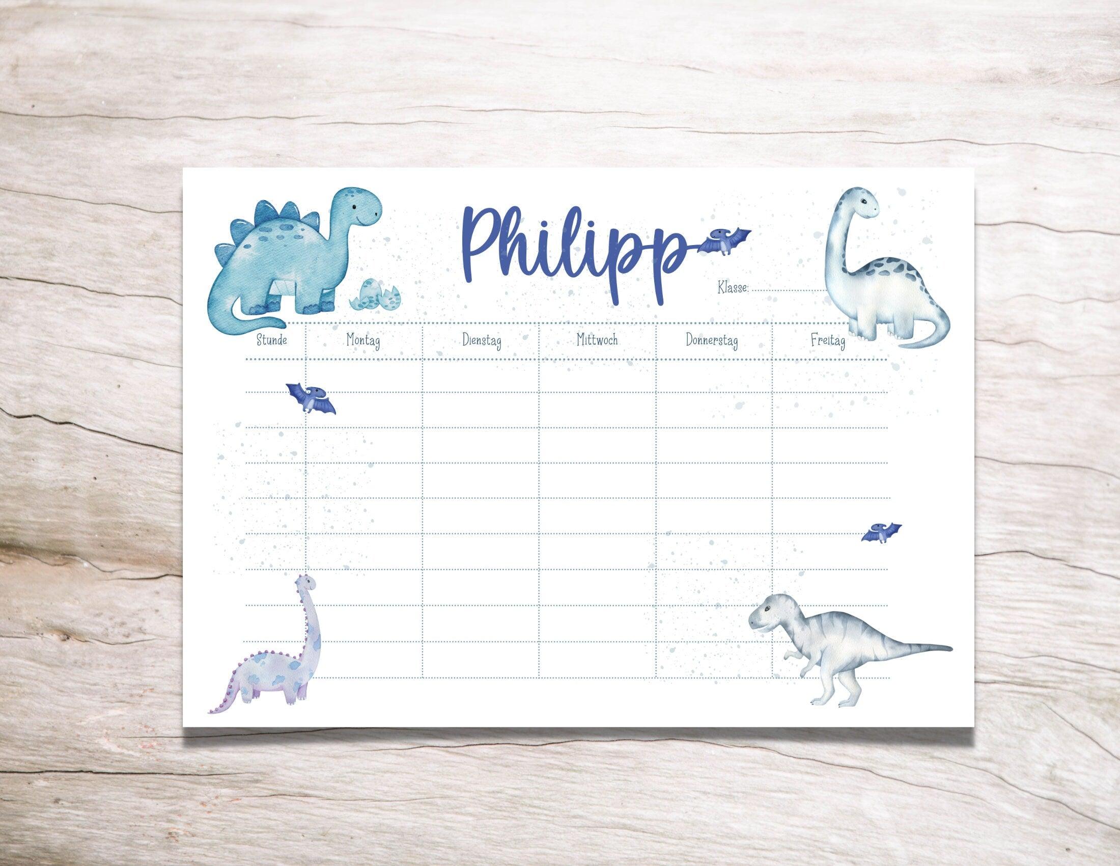 Stundenplan | personalisiert | Dinosaurier Dinos - Roo's Gift Shop
