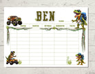 Stundenplan | personalisiert | Dinosaurier Monstertrucks - Roo's Gift Shop