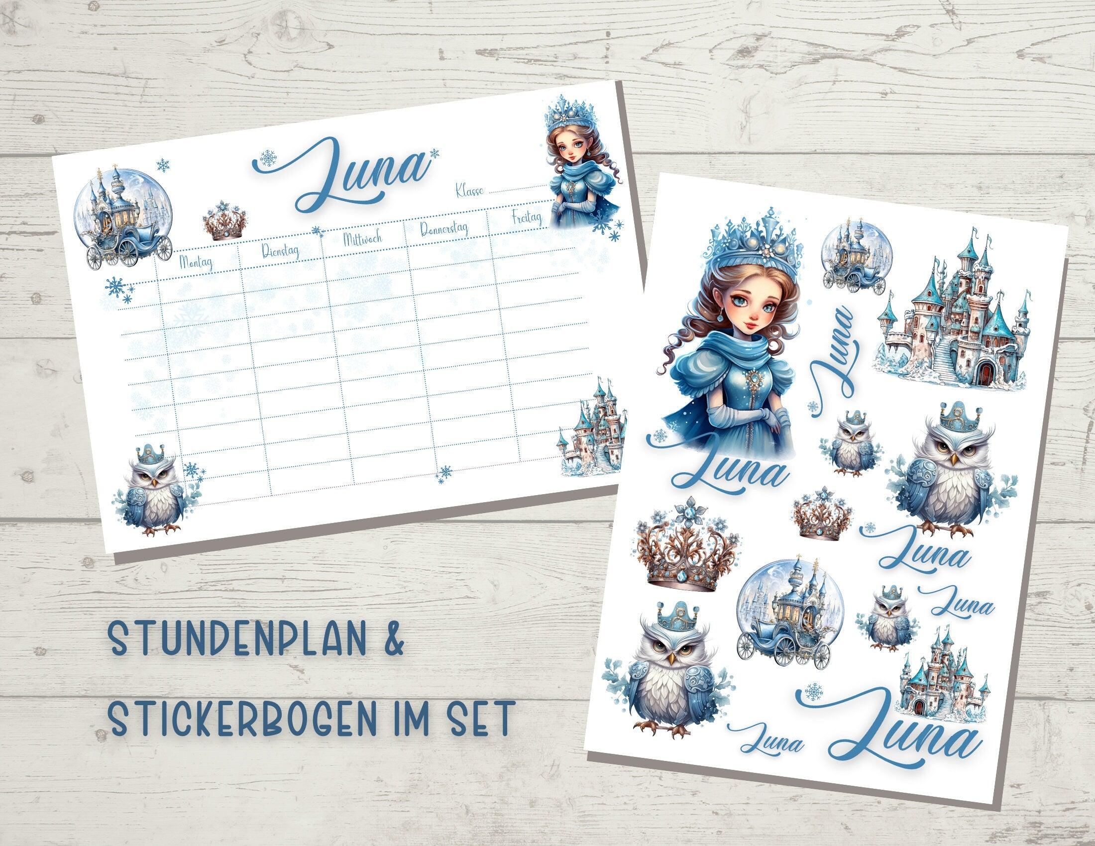 Stundenplan | personalisiert | Eisprinzessin - Roo's Gift Shop