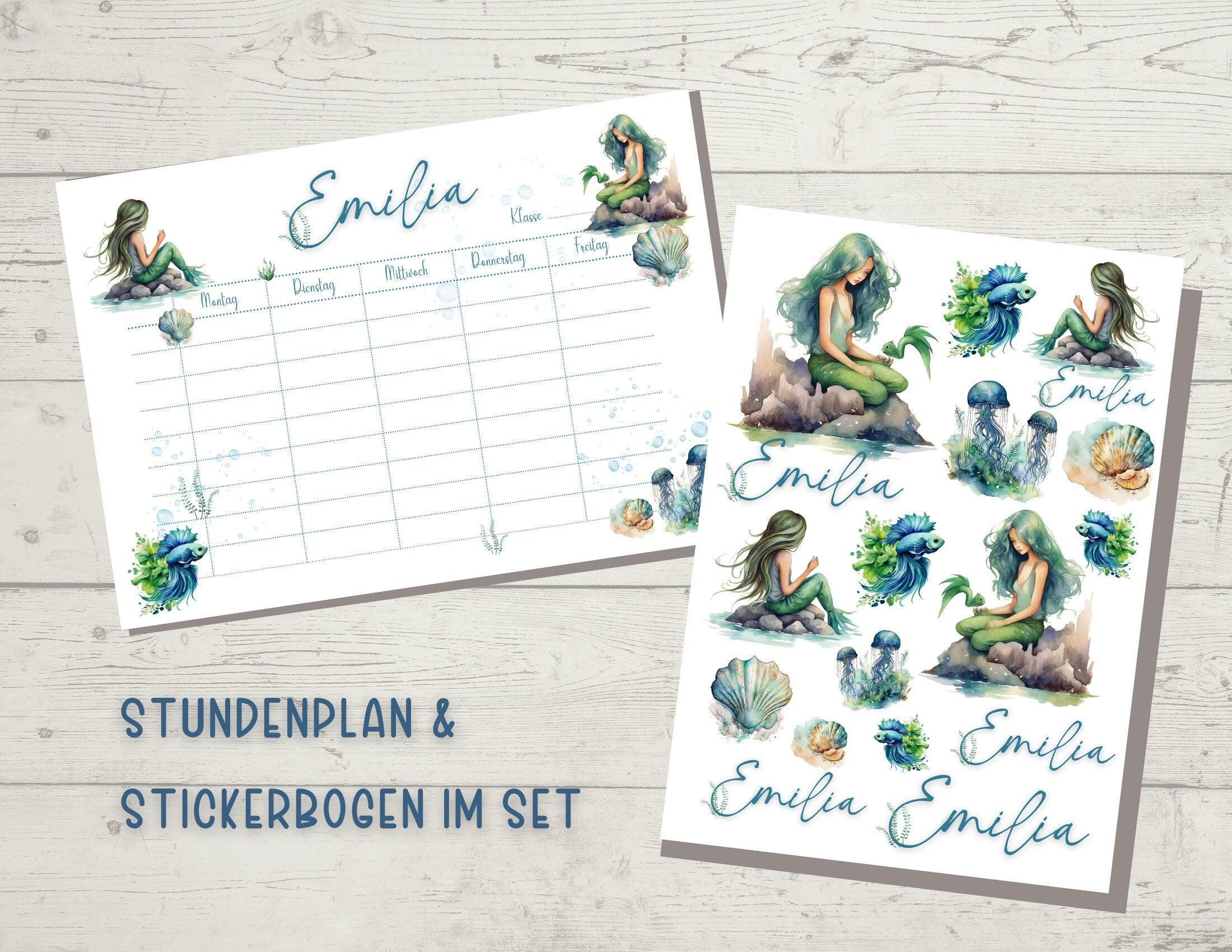 Stundenplan | personalisiert | Meerjungfrau - Roo's Gift Shop