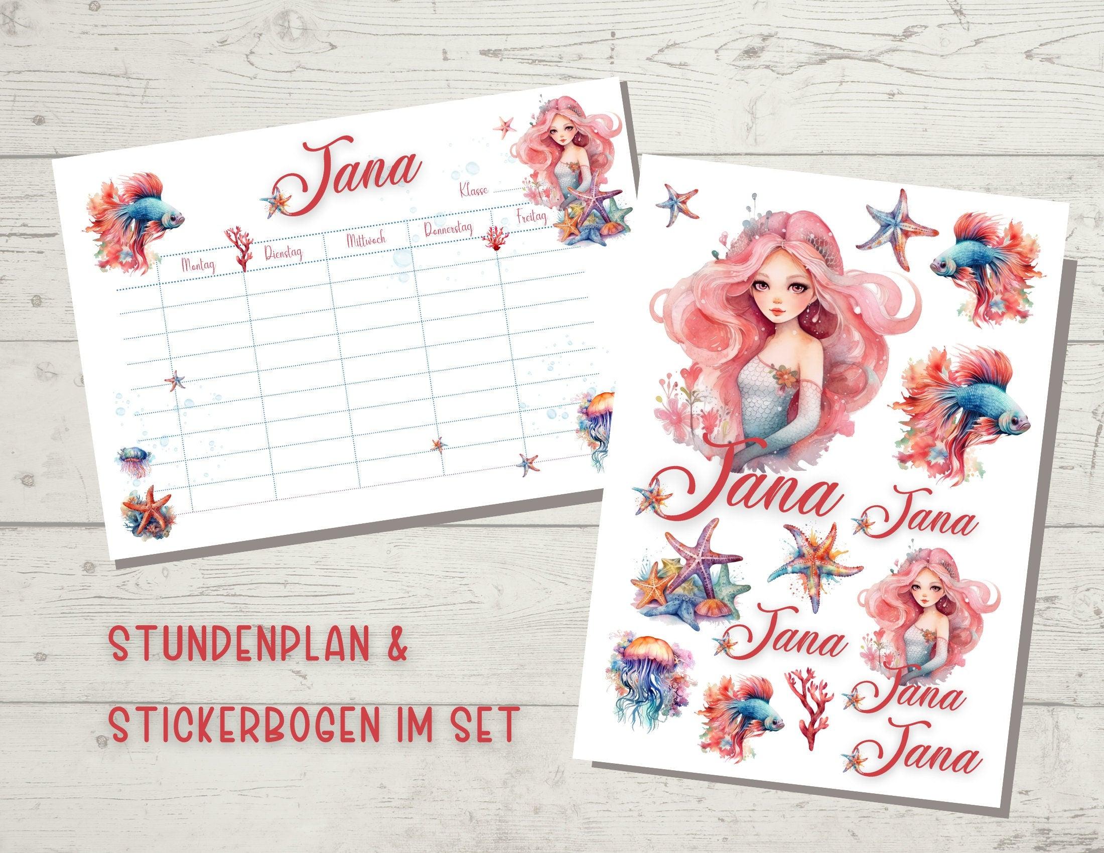 Stundenplan | personalisiert | Meerjungfrau - Roo's Gift Shop