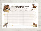 Stundenplan | personalisiert | Pferde Goldstaub Sterne - Roo's Gift Shop
