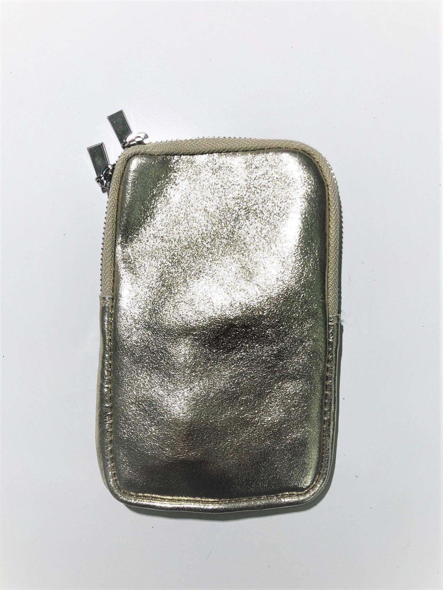Tasche Handy | Echt Leder | Handytasche | gold - Roo's Gift Shop