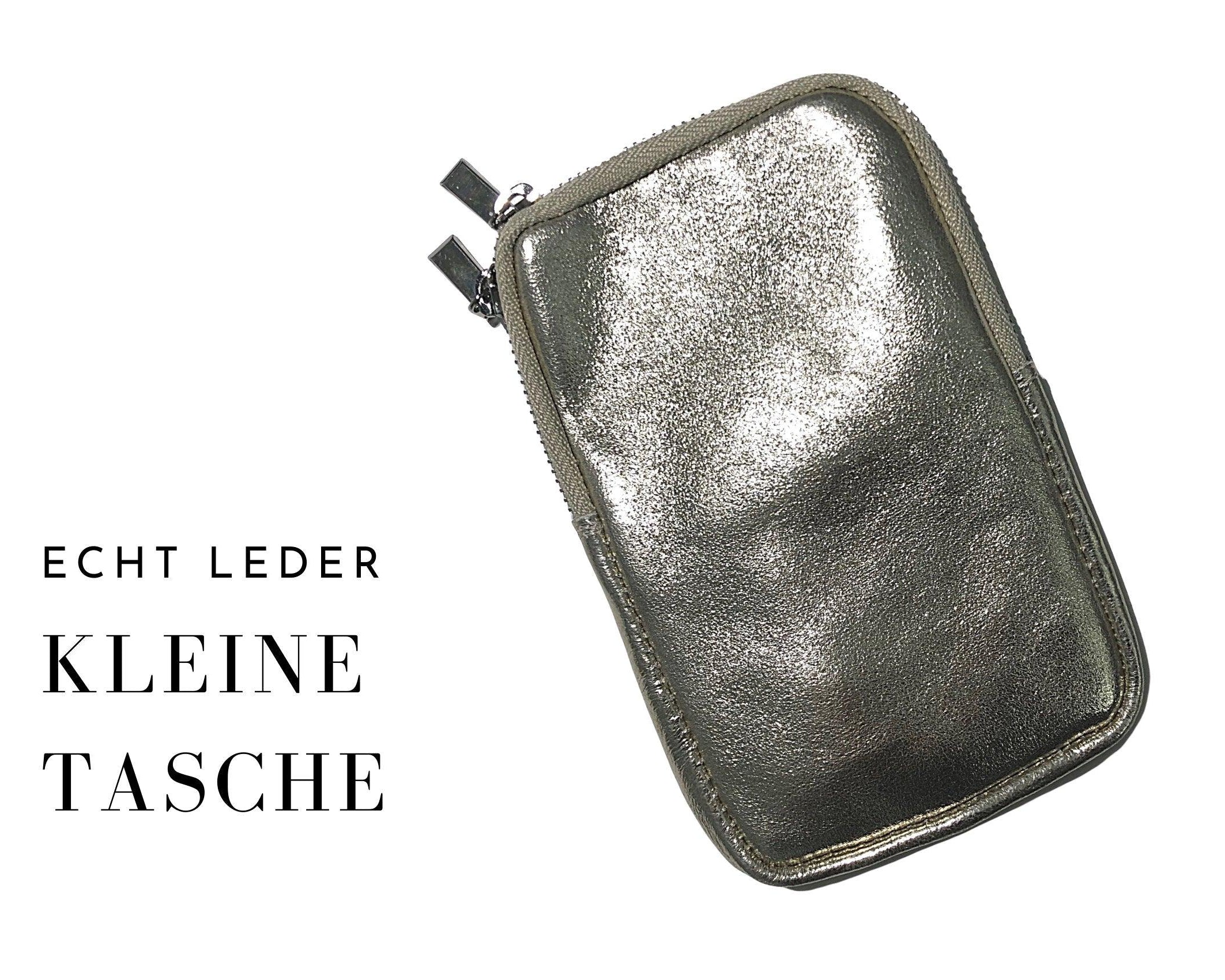 Tasche Handy | Echt Leder | Handytasche | gold - Roo's Gift Shop