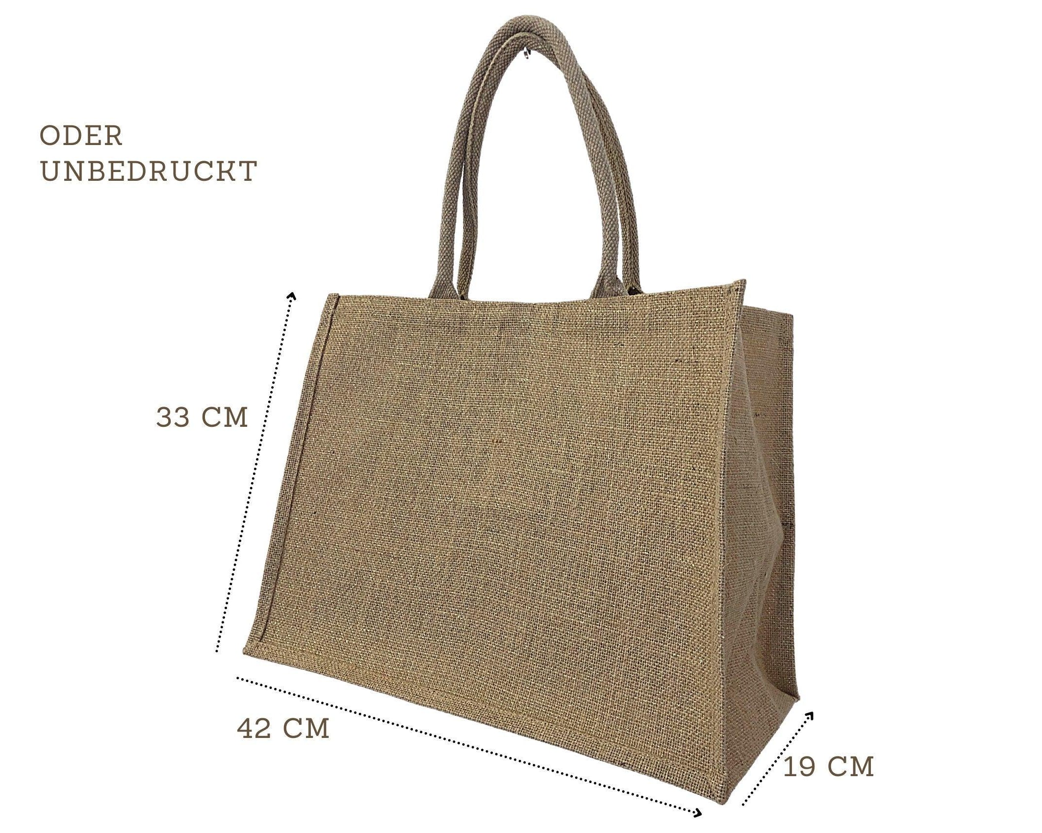 Tasche Jute | gold schimmernd | personalisiert - Roo's Gift Shop