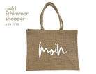 Tasche Jute | MOIN | gold schimmernder Shopper - Roo's Gift Shop