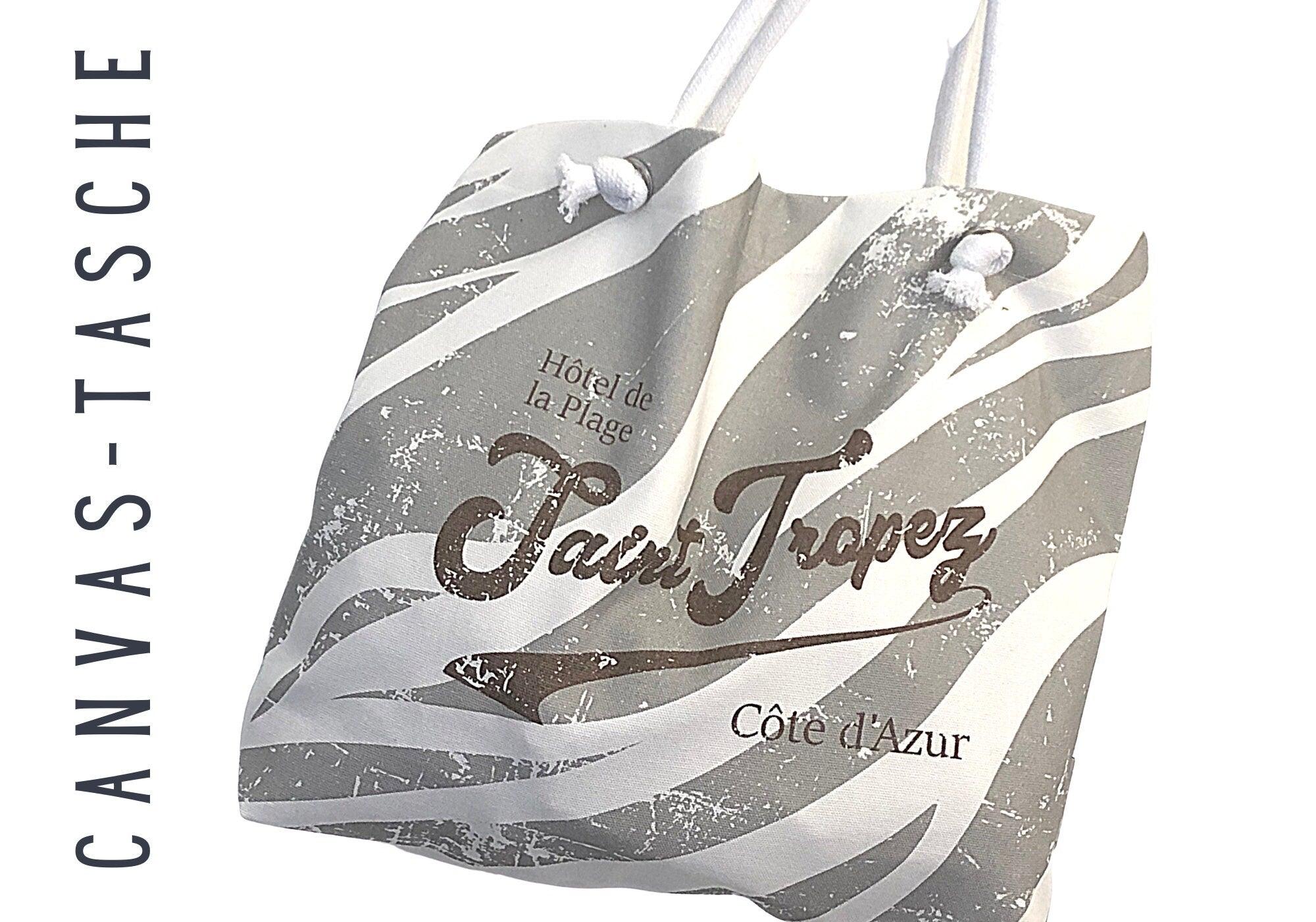 Tasche | Canvas "Saint Tropez Zebra" | Shopper Beach Bag - Roo's Gift Shop