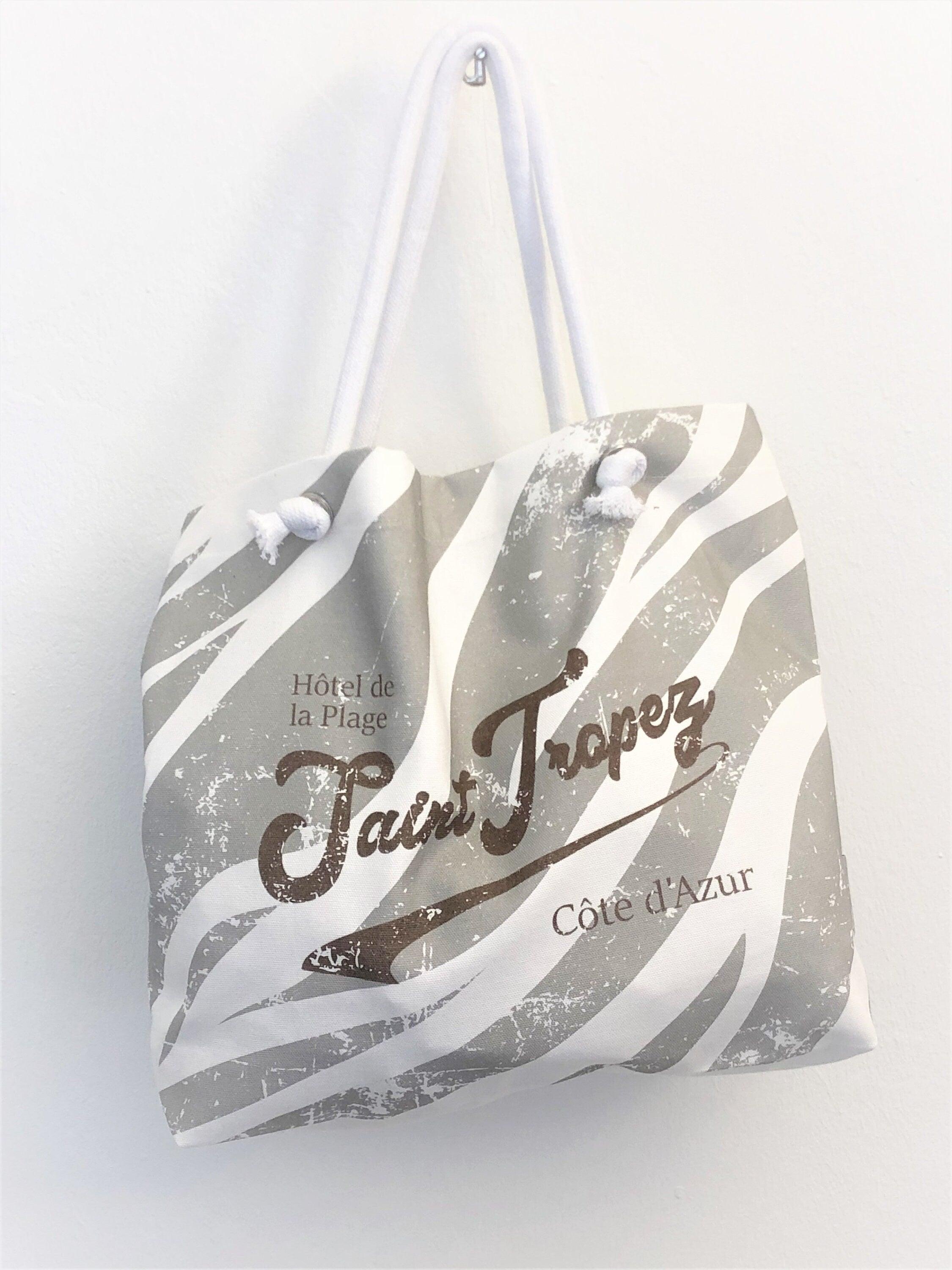 Tasche | Canvas "Saint Tropez Zebra" | Shopper Beach Bag - Roo's Gift Shop