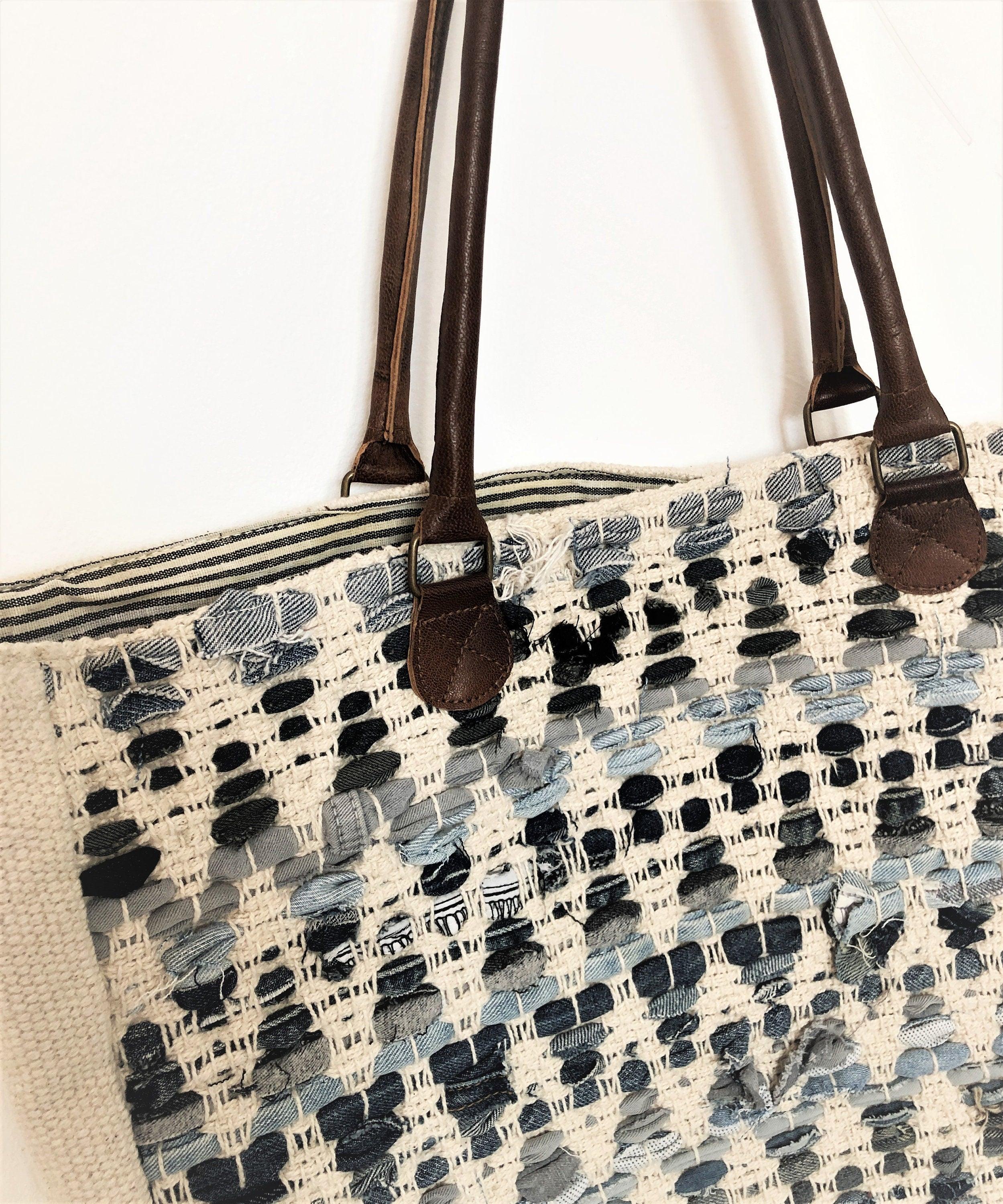 Tasche | Ethno Jeans | mit Lederhenkeln - Roo's Gift Shop