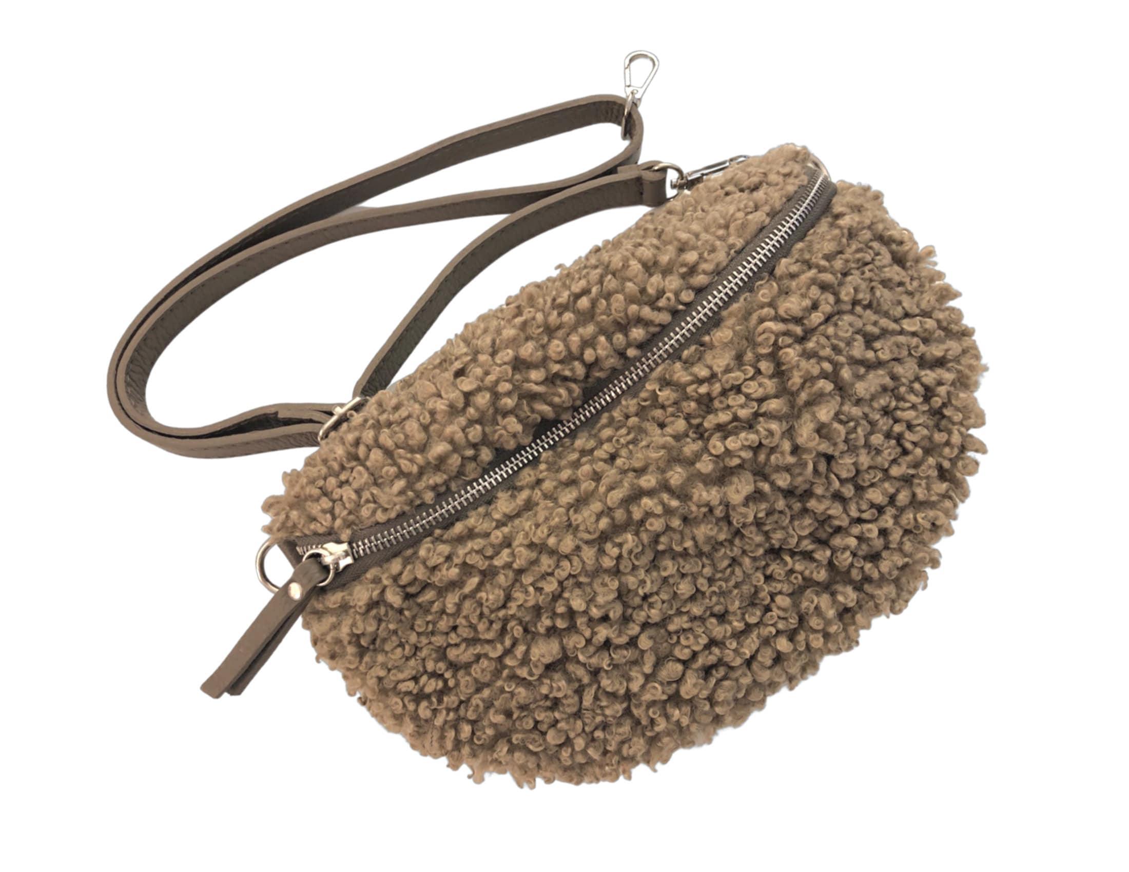 Tasche | Teddy Bauchtasche | beige taupe braun schwarz - Roo's Gift Shop