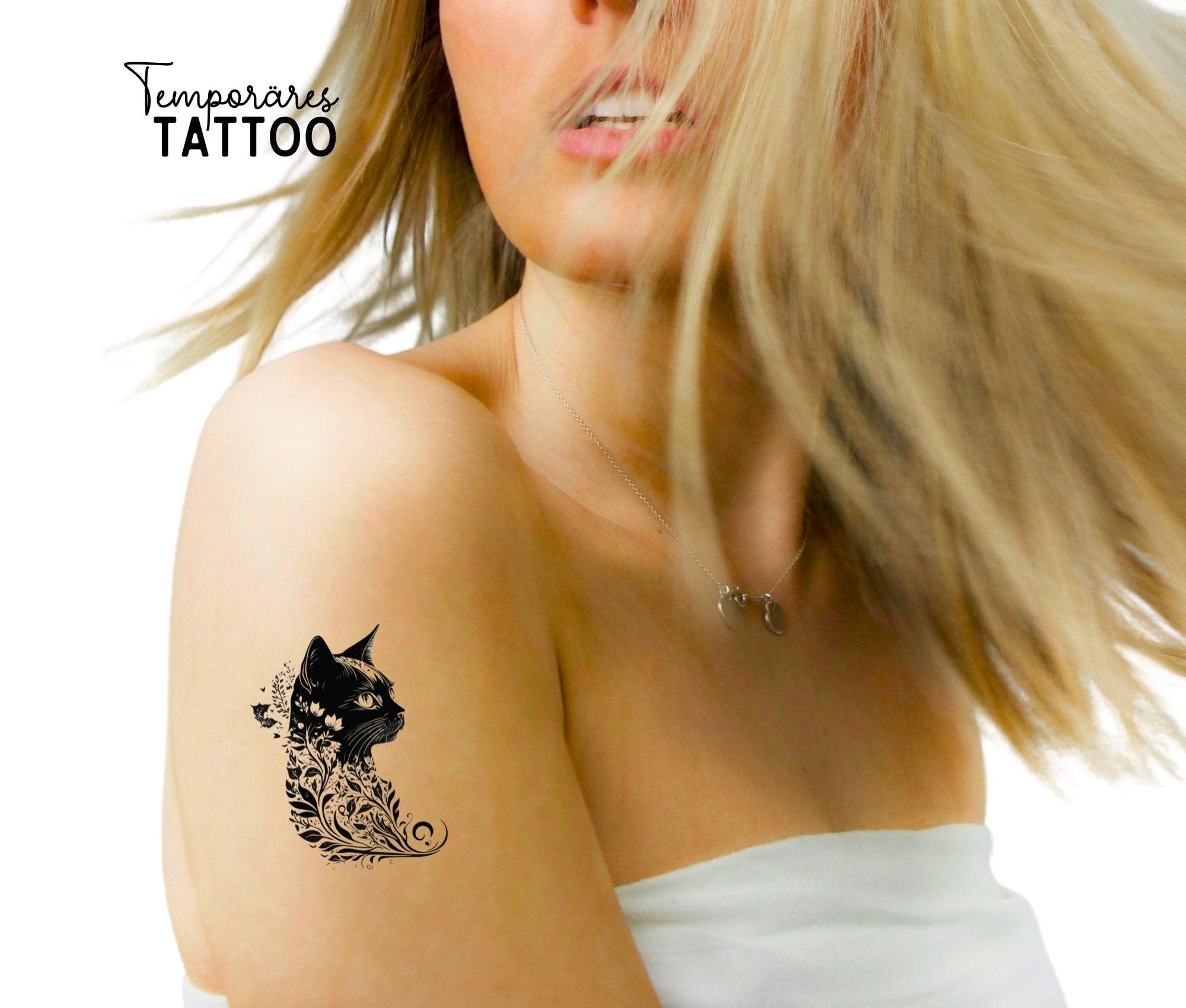 Tattoo | temporär | Set Wal, Mond, Katze - Roo's Gift Shop