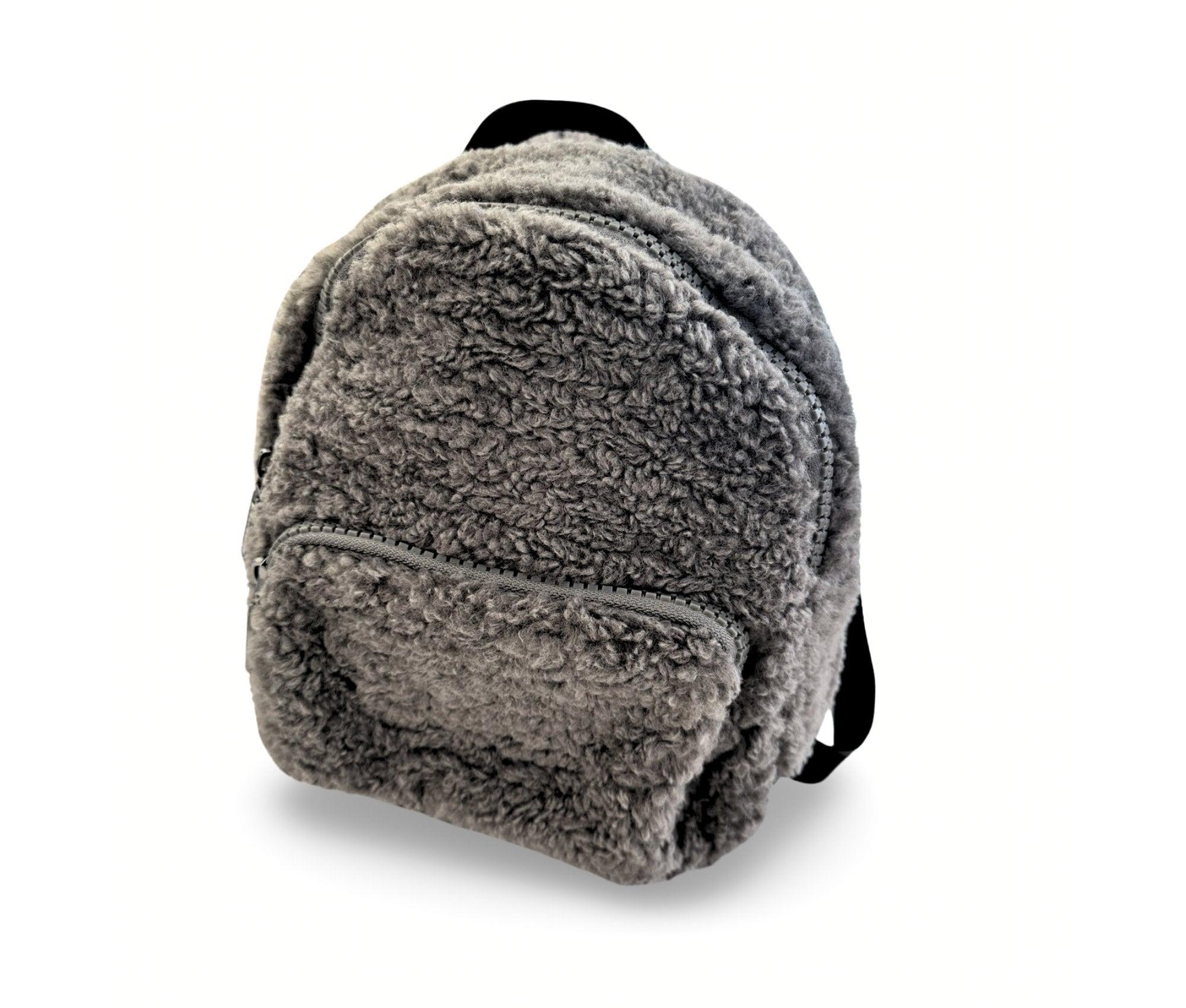 Teddy Rucksack | kleiner Bag Pack | graue Teddytasche mit schwarz - Roo's Gift Shop