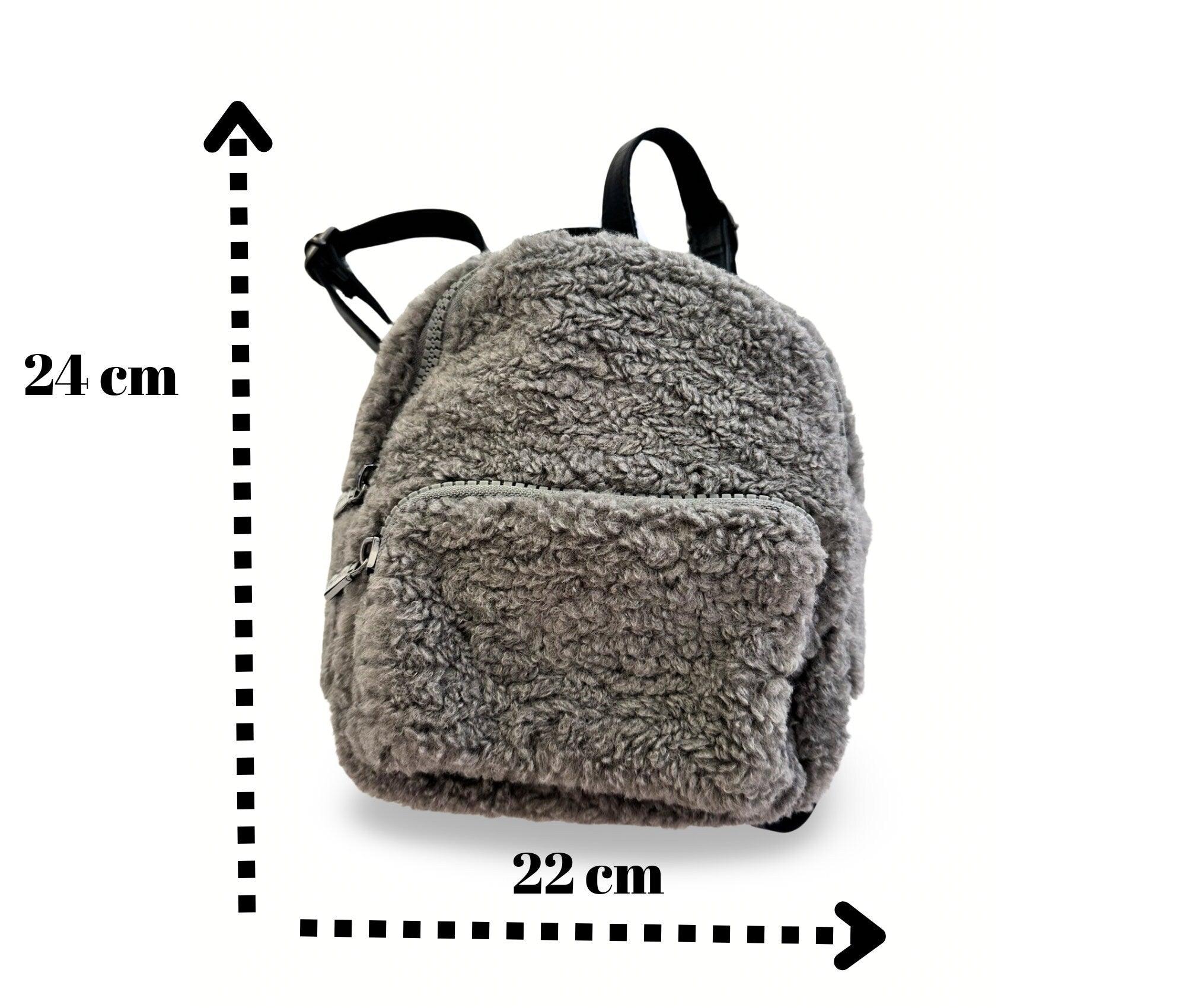 Teddy Rucksack | kleiner Bag Pack | graue Teddytasche mit schwarz - Roo's Gift Shop