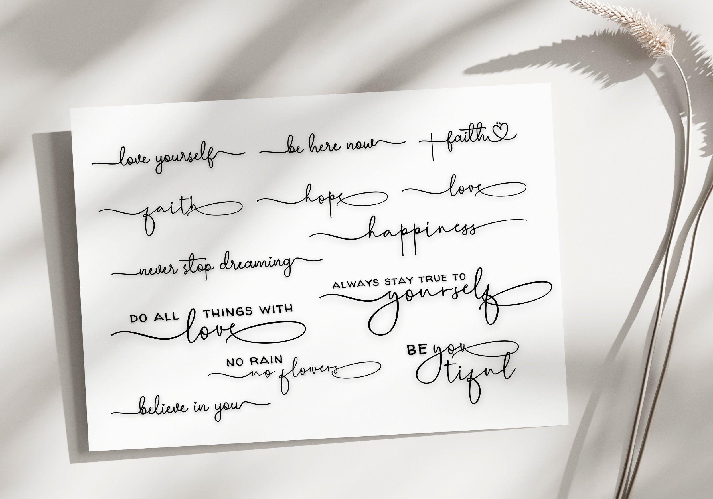 Temporäre Tattoos | Glaubenssätze | 13 Stück pro Set - Roo's Gift Shop