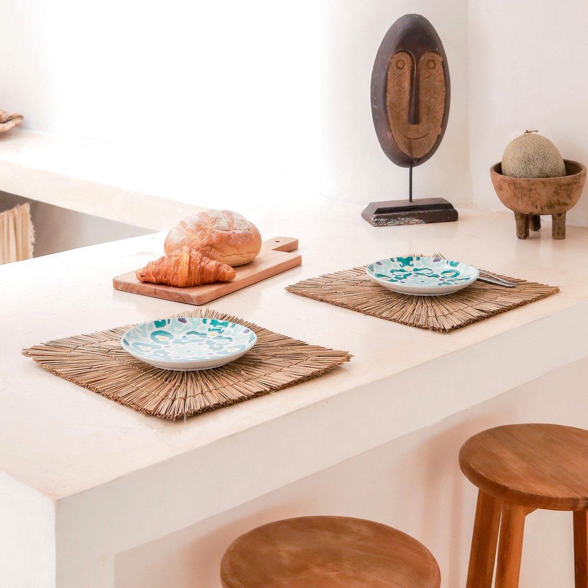 Tisch-Set VARNA | quadratisch | Seegras | Set 2, 4 oder 6) - Roo's Gift Shop