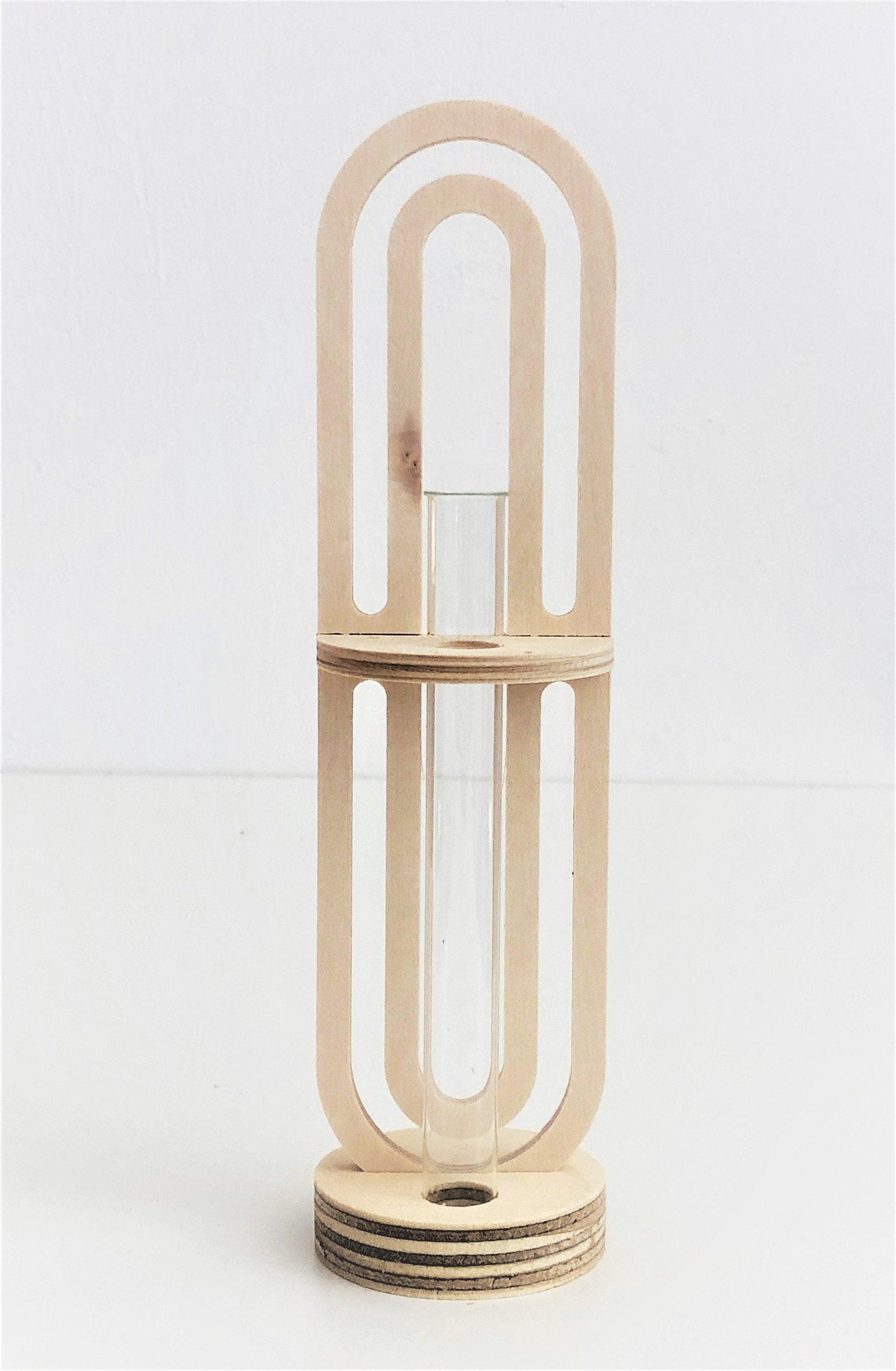 Vase | Reagenzglas | Holz | natur beige - Roo's Gift Shop