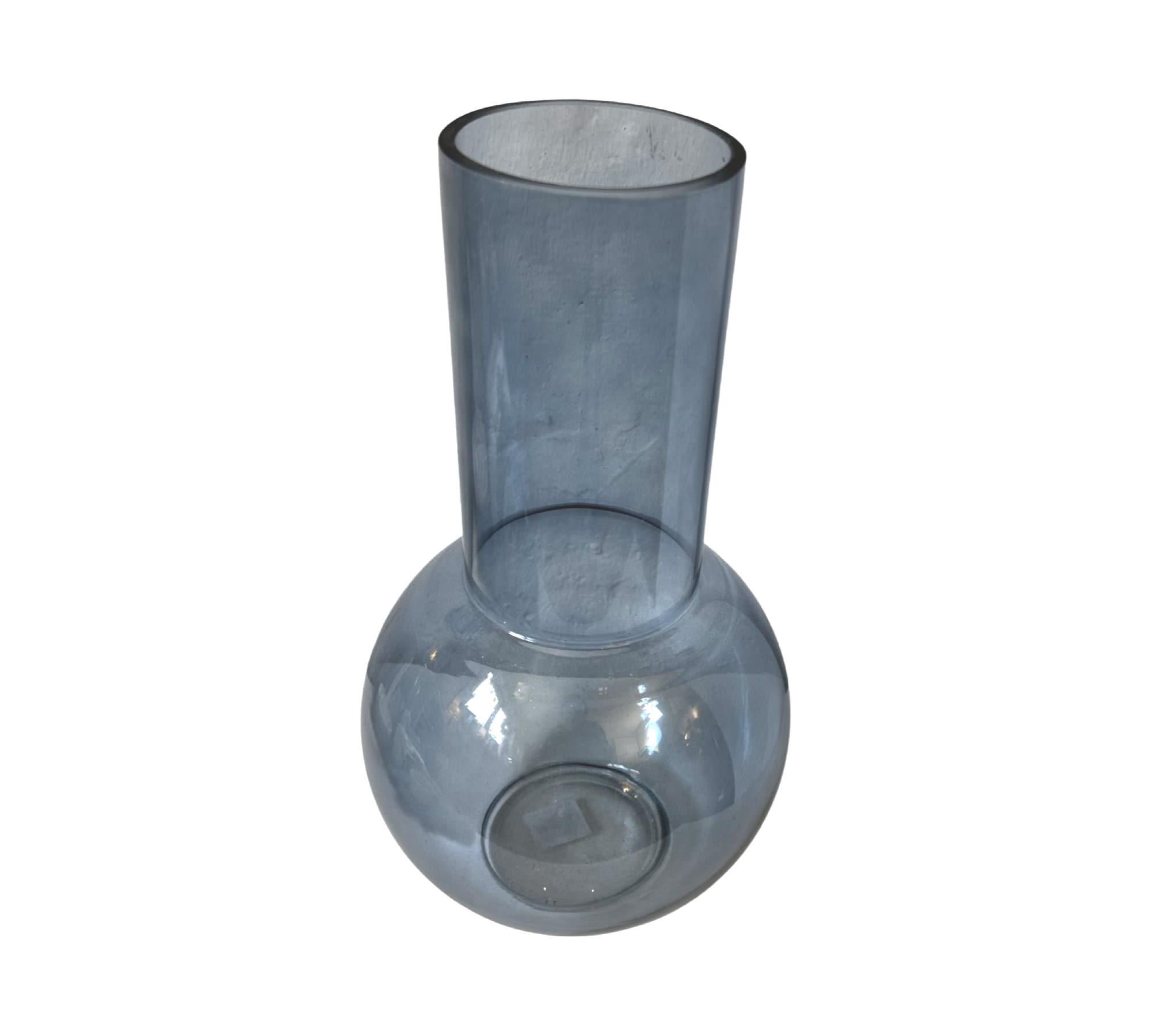 Vase Skandi Stil | Glas | graublau - Roo's Gift Shop