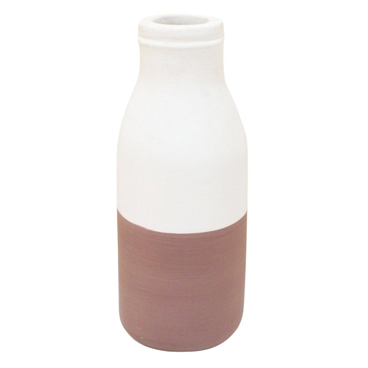 Vase Weiß Braun | Trocken- oder Frischblumen | Ton | SITU - Roo's Gift Shop