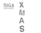 Weihnachten Girlande XMAS | Holz silber | 90 cm - Roo's Gift Shop