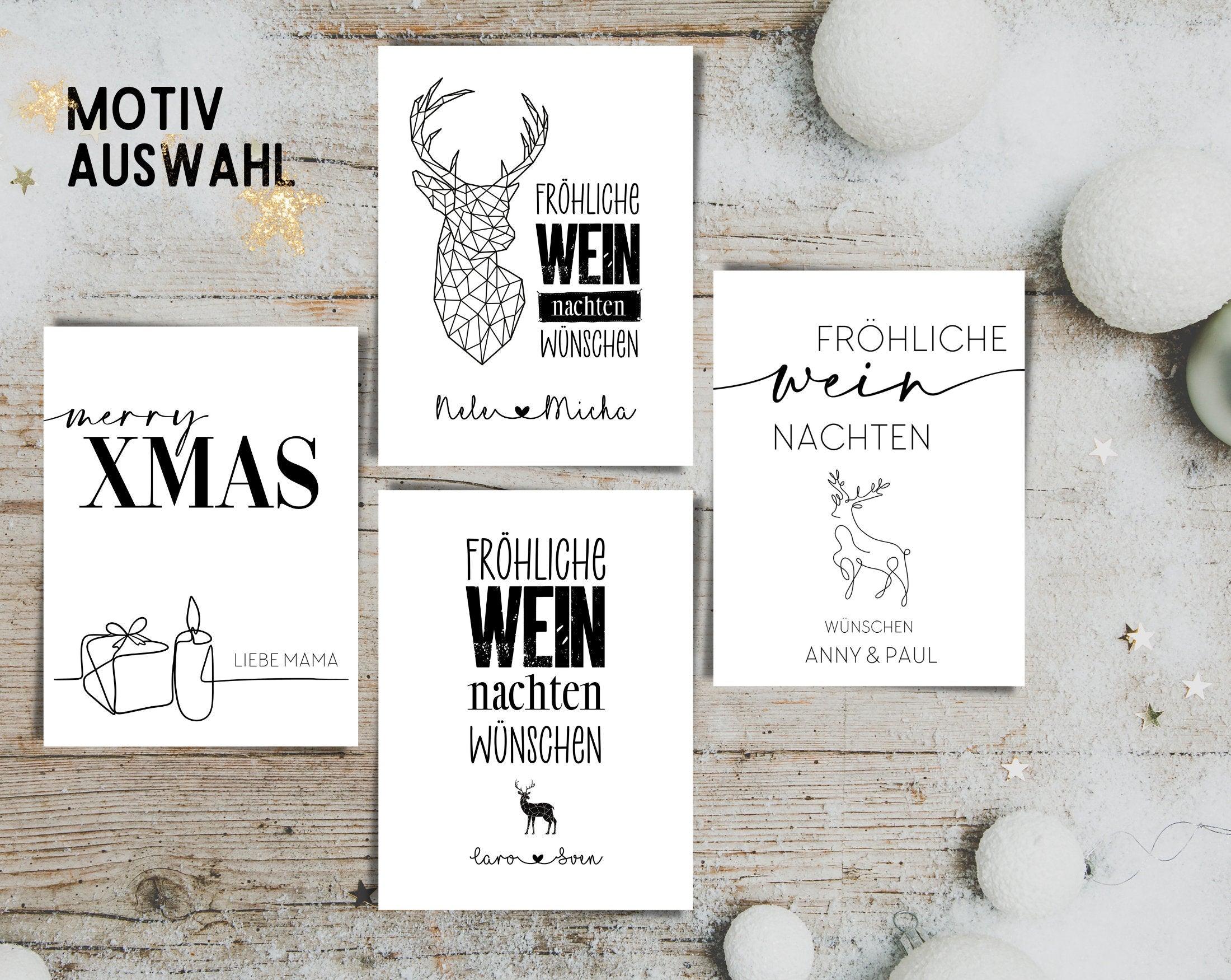 Weinflaschen Etikett | Geschenk Weihnachten personalisiert - Roo's Gift Shop