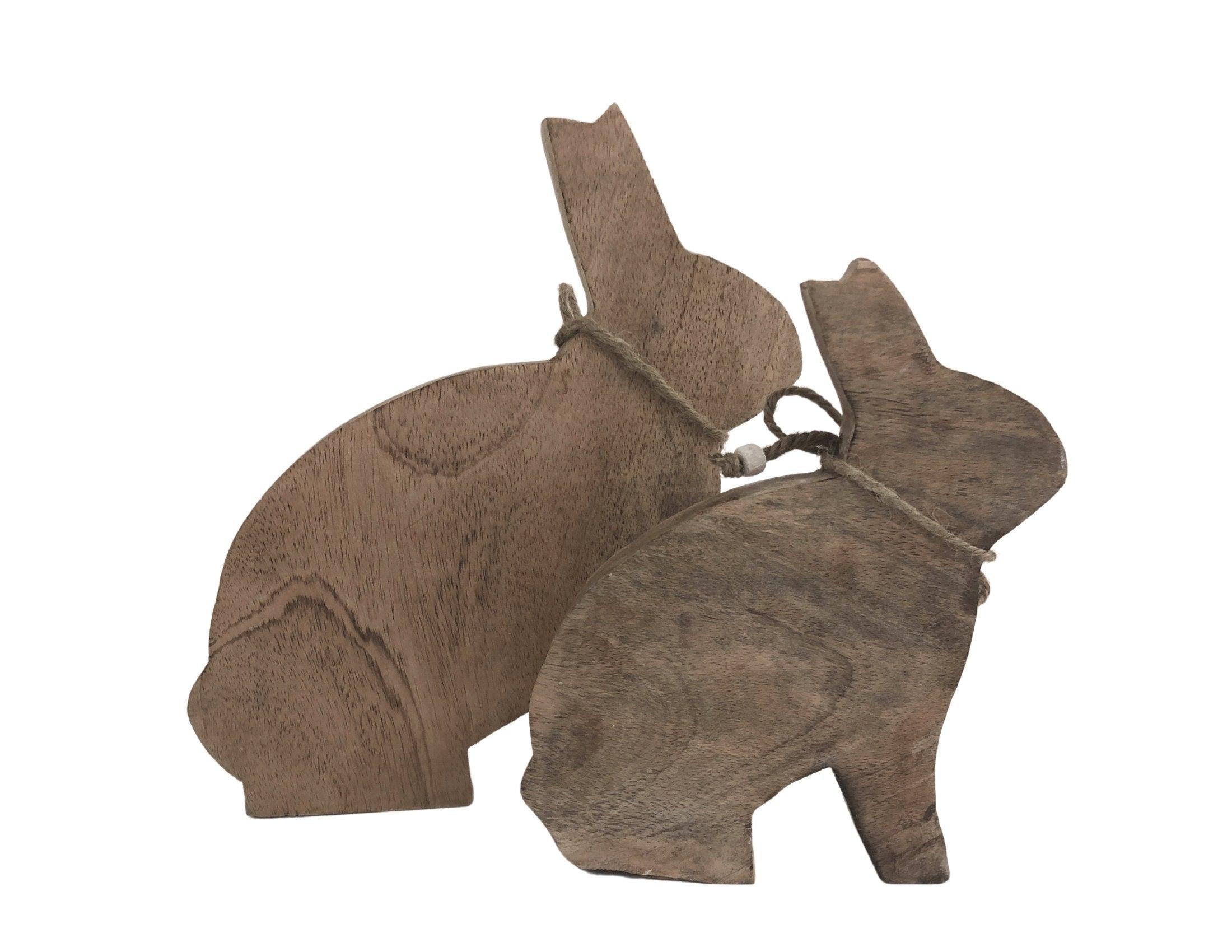 Weiße Osterhasen | Deko Objekt Ostern | Hase | Holz lackiert | zwei Größen - Roo's Gift Shop